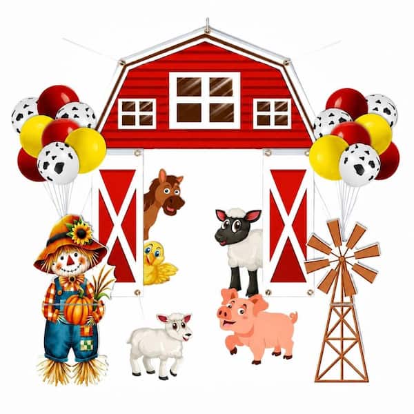 Halloween Farm Trunk or Treat Car Decorations Kit with Backdrop Balloons for Truck, SUV, Garage, Outdoor