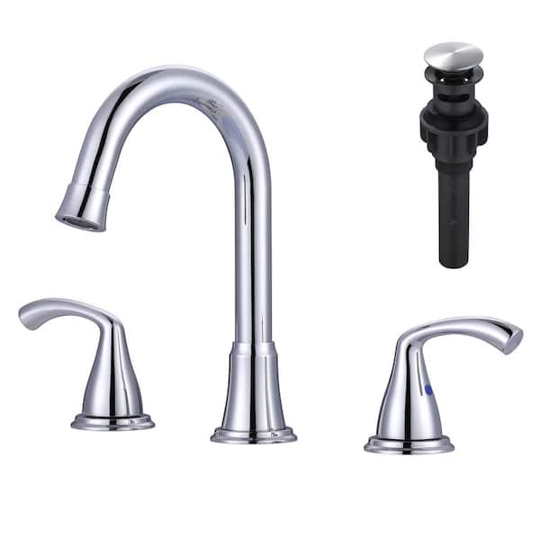 ARCORA 8 in. Widespread Double Handle Bathroom Faucet in Chrome