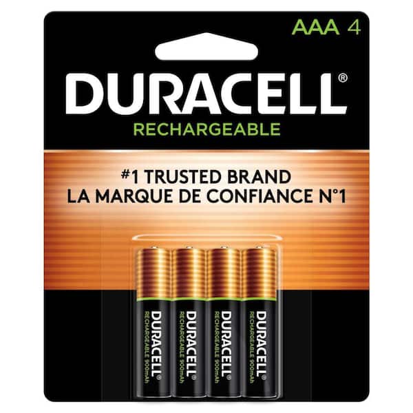  Duracell Rechargeable AAA Batteries, 4 Count Pack, Triple A  Battery for Long-lasting Power, All-Purpose Pre-Charged Battery for  Household and Business Devices : Health & Household