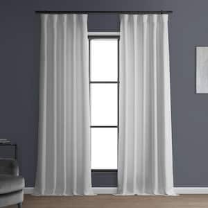 Dove White Solid Rod Pocket Light Filtering Curtain - 50 in. W x 96 in. L (1 Panel)