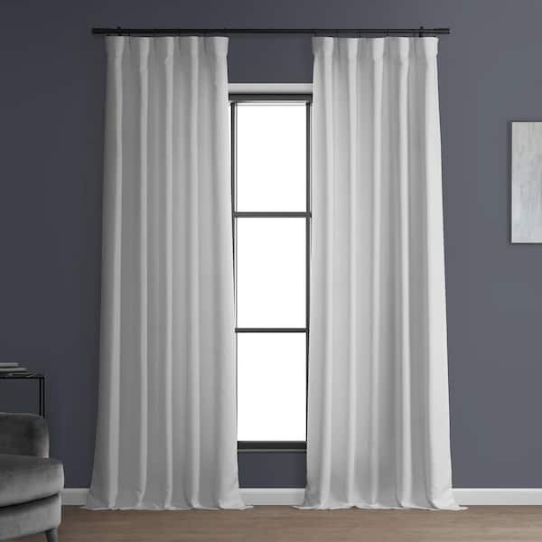 Exclusive Fabrics & Furnishings Dove White Solid Rod Pocket Light Filtering Curtain - 50 in. W x 96 in. L (1 Panel)