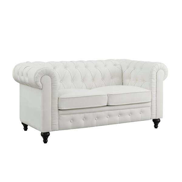 Naomi Home Emery Chesterfield 66 53 In, Chesterfield Loveseat Faux Leather
