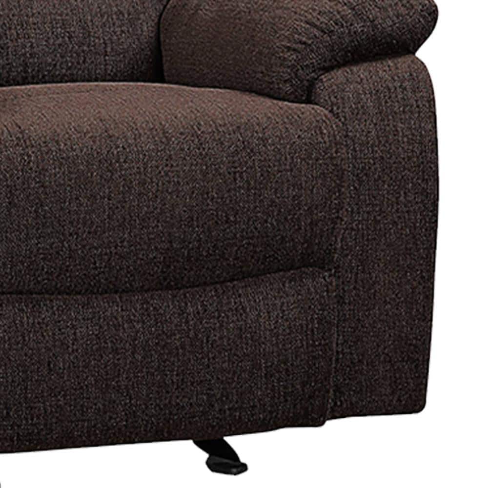 Brown Velvet Recliner with Wood Frame