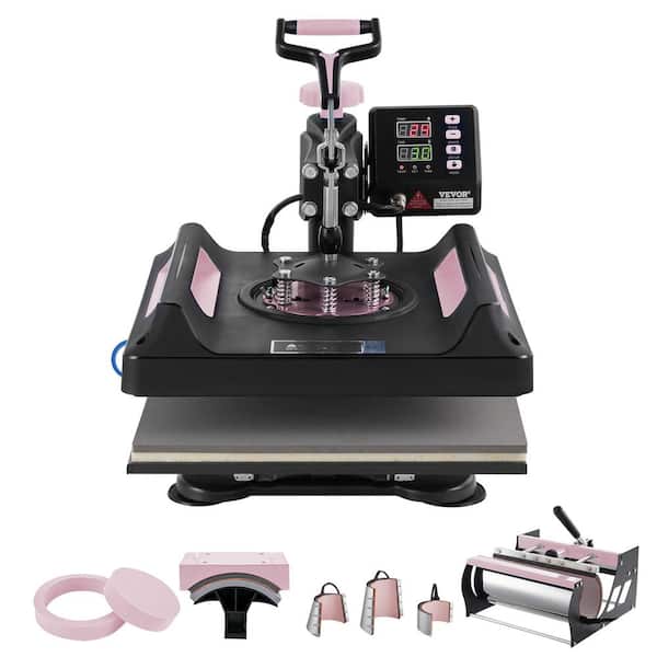 Heat Press Machine, 15 in. L x 15 in. W, 8 in 1 Heat Transfer Machine with 30 oz. Tumbler Press, 360° Swing Away