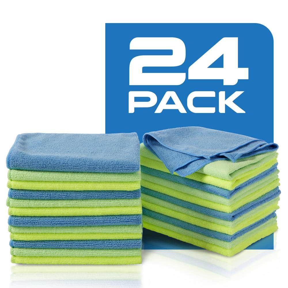 Zwipes 16 in. x 12 in. Multi-Colored Microfiber Cleaning Cloths (24-Pack)  924 The Home Depot