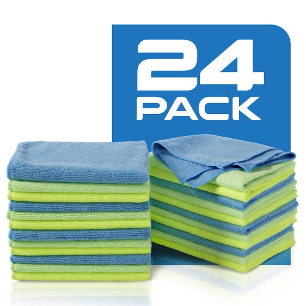 24-Pack 3 Bright Colors New Original Package Zwipes Microfiber Cleaning Cloths 