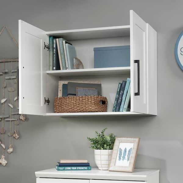 SAUDER HomePlus Soft White Finish 23 in. Storage Cabinet with Adjustable Shelves