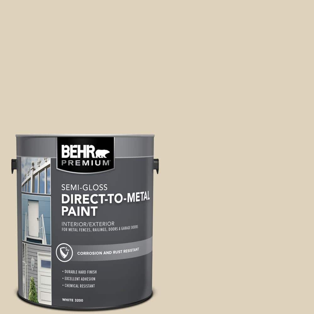 BEHR PREMIUM 1 Gal. #PPU4-12 Natural Almond Semi-Gloss Direct To Metal ...