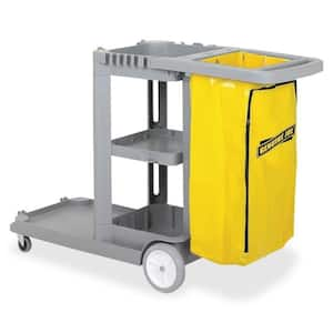 The Clean Store Commercial Yellow/Grey Heavy-Duty Polyethylene Material Janitorial Cart | 191