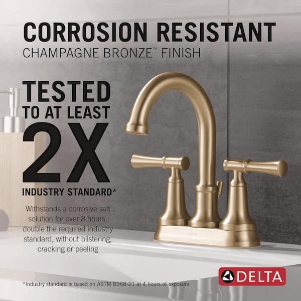 Chamberlain 4 in. Centerset 2-Handle Bathroom Faucet Bundle In2ition Tub/Shower Trim and Rough-In in Champagne Bronze