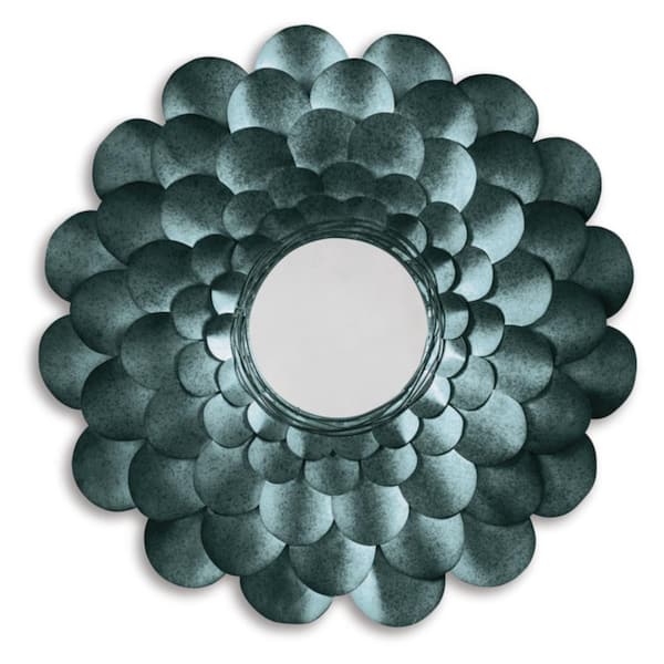 Signature DESIGN BY ASHLEY Deunoro 31 in. W x 31 in. H Novelty Metal Blue Framed Accent Mirror