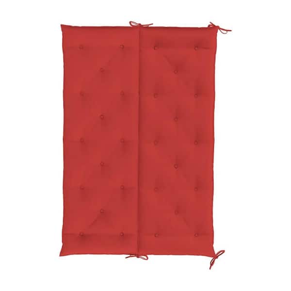 Benjara 59.1 in. x 19.7 in. Red Rectangular Outdoor Cushion for Bench with Button Tufted Fabric