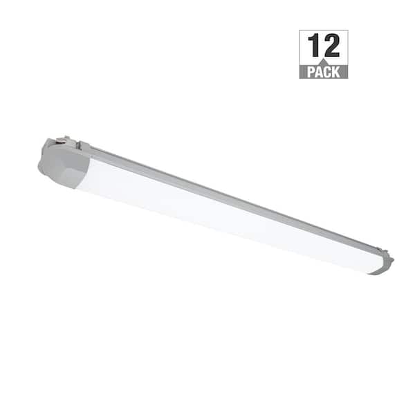 12-Pack 4 ft. Vapor Tight 4500 Lumens LED Wraparound Light Fixture 38W 120-277 Volt Adjustable CCT Wet Rated