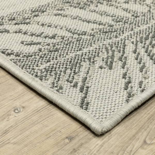 Beige 3 ft. x 5 ft. Loomed Floral Polypropylene Rectangle Indoor/Outdoor Area Rug