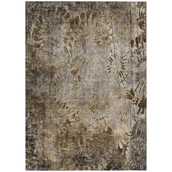 Chantille Machine Washable Indoor/Outdoor Abstract ACN2224 Brown 5 ft. x 7 ft. 6 in. Area Rug