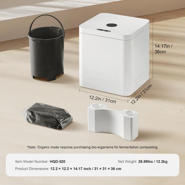 Composting Bin 3L - Odorless Countertop Compost Bin With Auto Clean ...