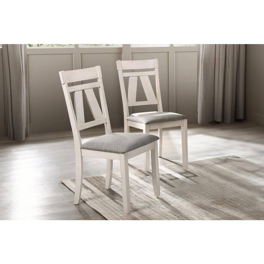 New Classic Furniture Maisie White Wood Dining Side Chair with Fabric Seat (Set of 2) price history on PriceWatchPro