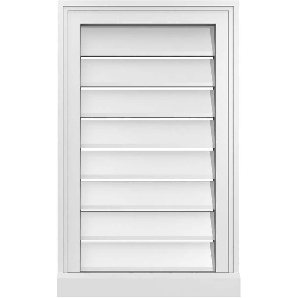 16 in. x 26 in. Vertical Surface Mount PVC Gable Vent: Functional with Brickmould Sill Frame price history on PriceWatchPro