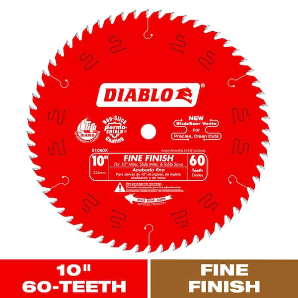 10in. x 60-Tooth Fine Finish Saw Blade for Wood