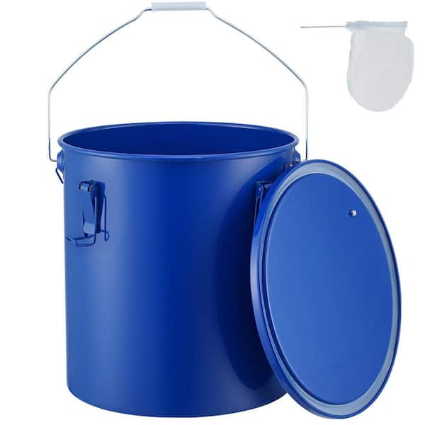 Fryer Grease Bucket, 6 Gal Oil Disposal Caddy Carbon Steel Fryer Oil Bucket with Rust-Proof Coating, Oil Transport