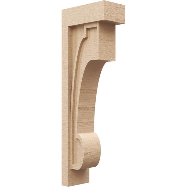 Ekena Millwork 5 in. x 30 in. x 10 in. Thin Alma Rough Cedar Woodgrain TimberThane Corbel, Primed Tan
