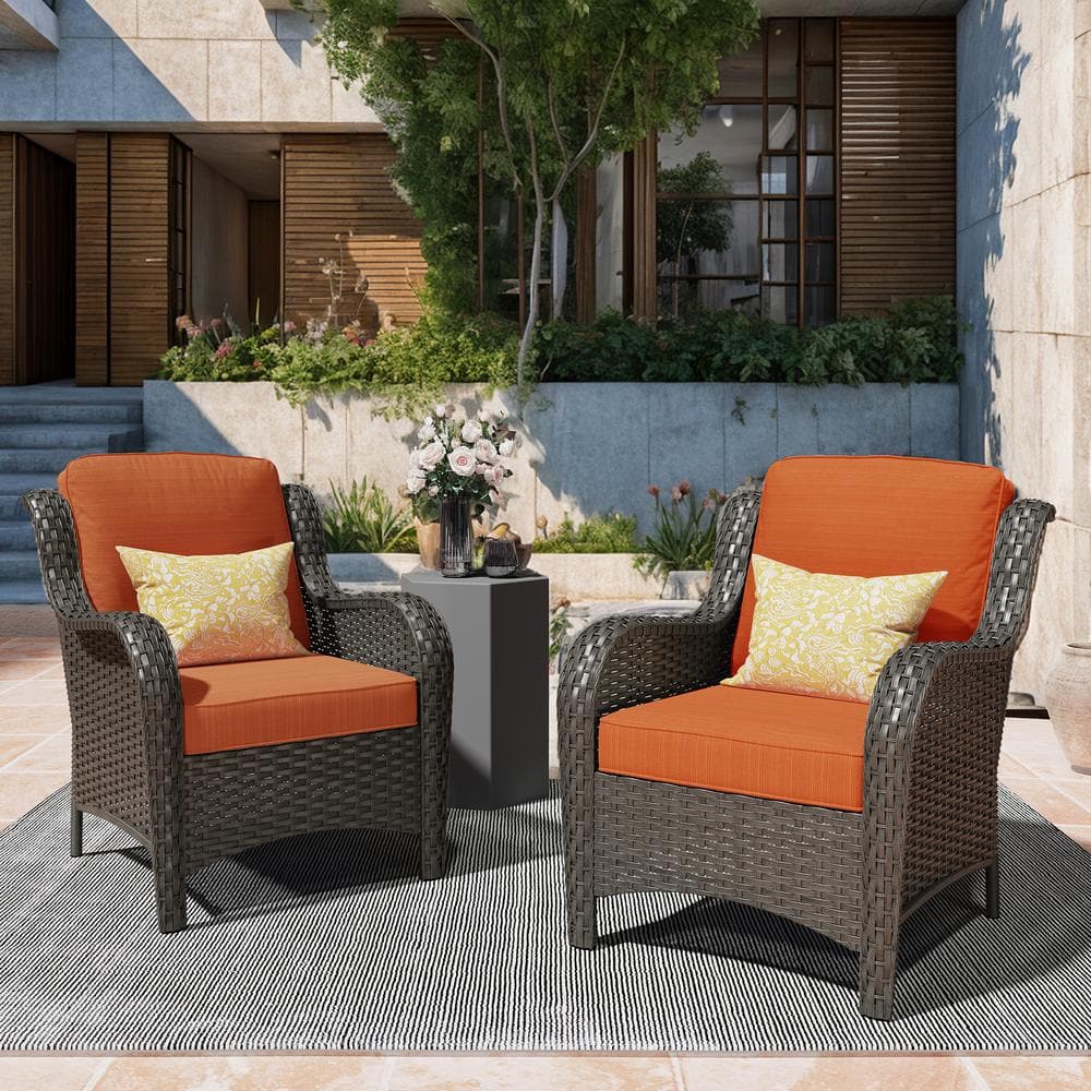XIZZI Ethereal Brown Wicker Outdoor Patio Stationary Lounge Chair