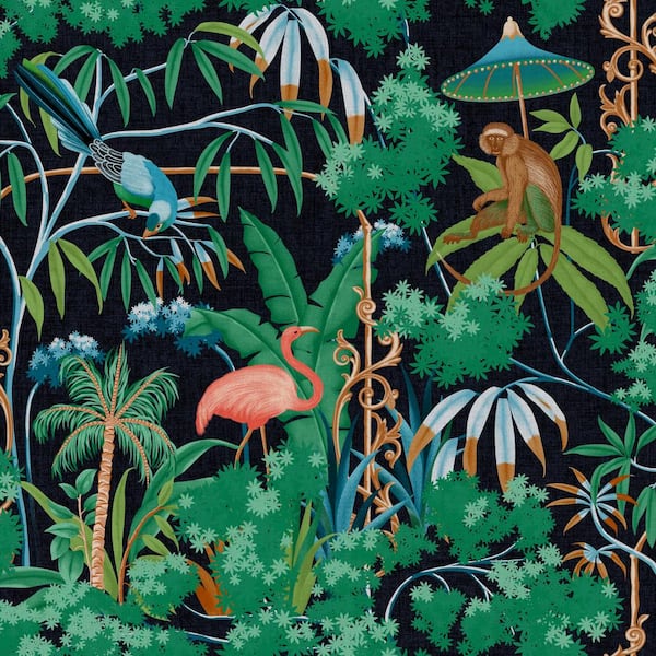 Graham & Brown Curious Canopy Night Black Wallpaper