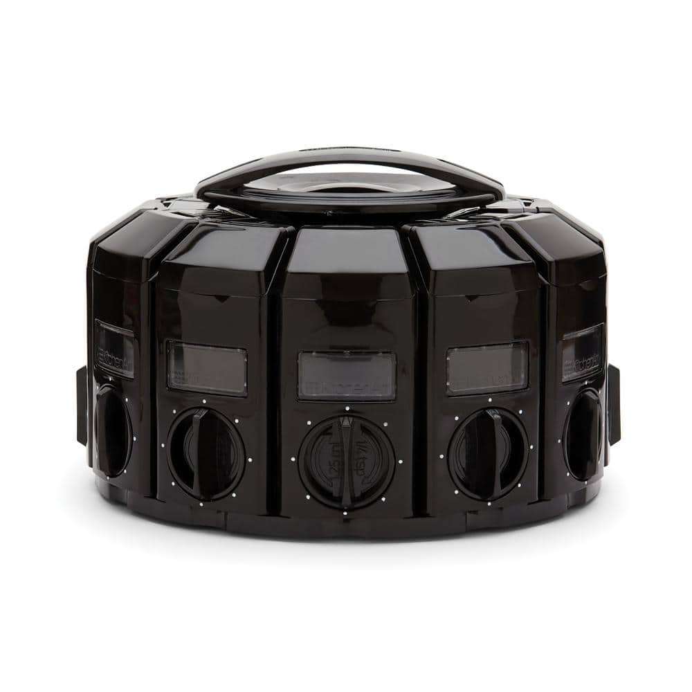 Black Revolving Countertop Spice Rack with 12 Compartments