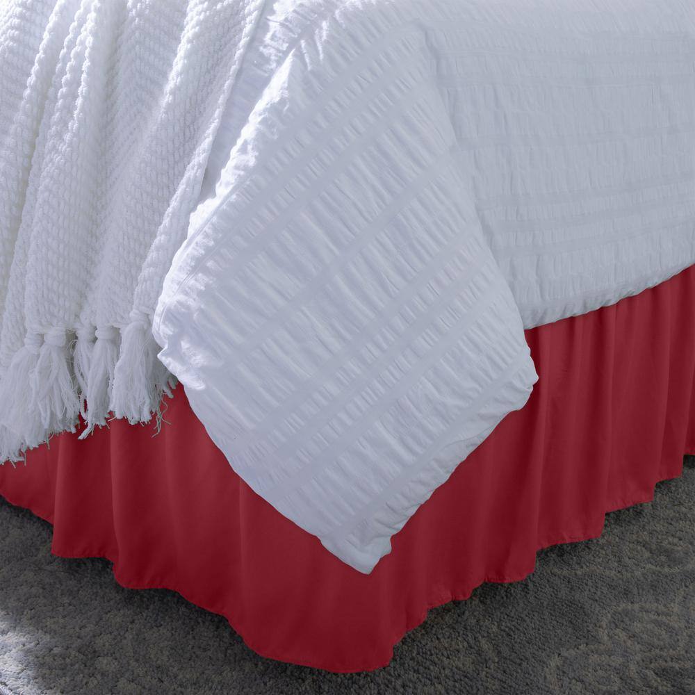 Home Details 18" Drop Wrap Around Bed Ruffle Queen/King in Burgundy