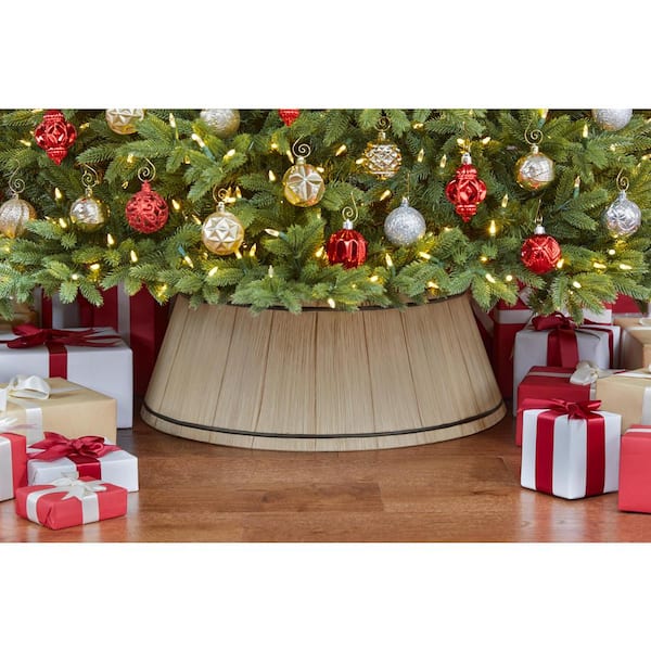 Home Accents Holiday 26 In Faux Wood Christmas Tree Collar 21pk10235 The Home Depot
