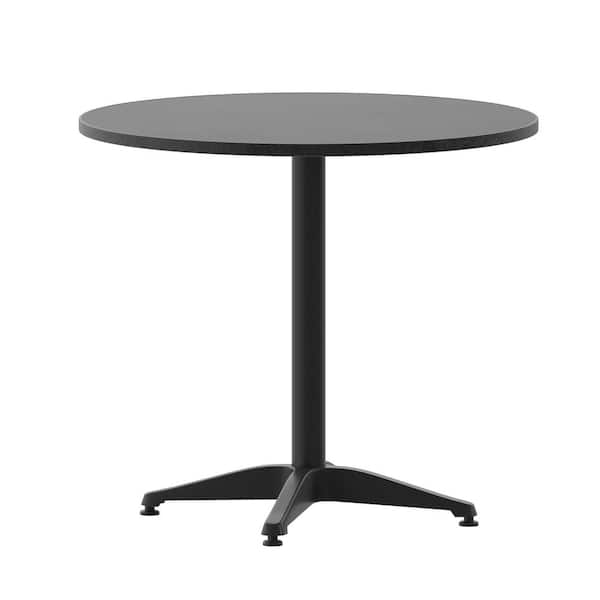 Carnegy Avenue Black Round Aluminum Outdoor Side Table