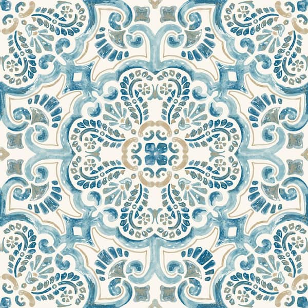 FloorPops Take Home Sample Fontaine Blue 6 in. W x 6 in. L Residential Vinyl Tile Flooring
