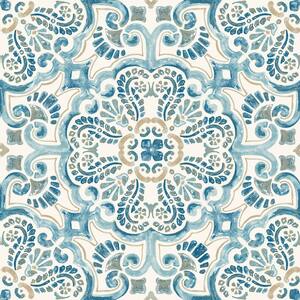 Take Home Sample - 6 in. W x 6 in. L Fontaine Blue Peel and Stick Vinyl Tiles