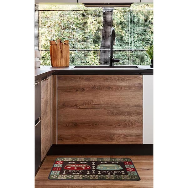 Pet Collection Food and Water Design Brown 18 in. W x 30 in. L Stair Runner 3.75 sq. ft.