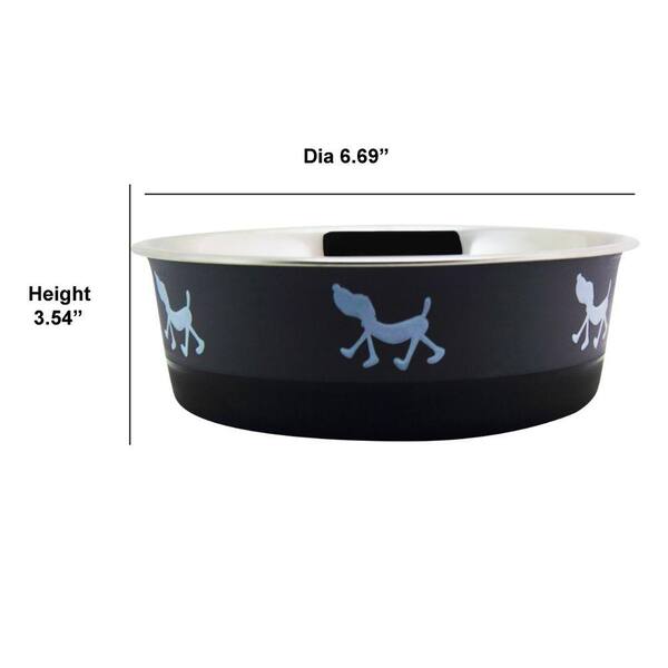 Pet Deluxe Dog Bowls Stainless Steel Dog Bowl with No Spill No Skid  Silicone Mat, 24/48 oz Dog Food and Water Bowl Set Double Dog Feeder Bowl  Dog Dish