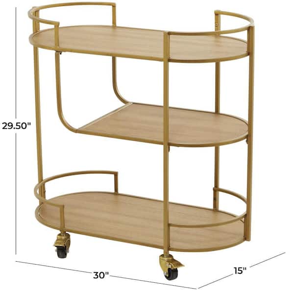 Gold Bar Cart with Oval Shape