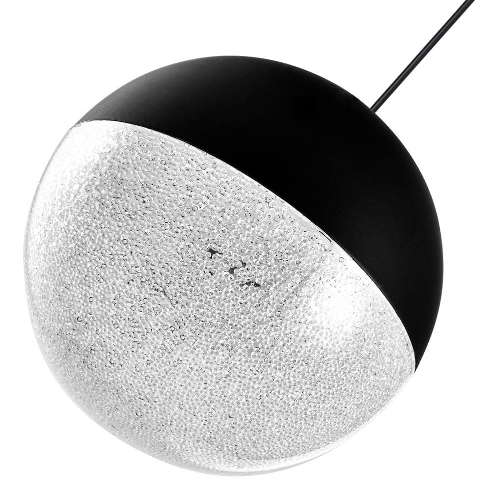 Matte Black Glass LED Jar Pendant Light