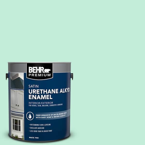 1 gal. #470A-2 Seafoam Pearl Urethane Alkyd Satin Enamel Interior/Exterior Paint