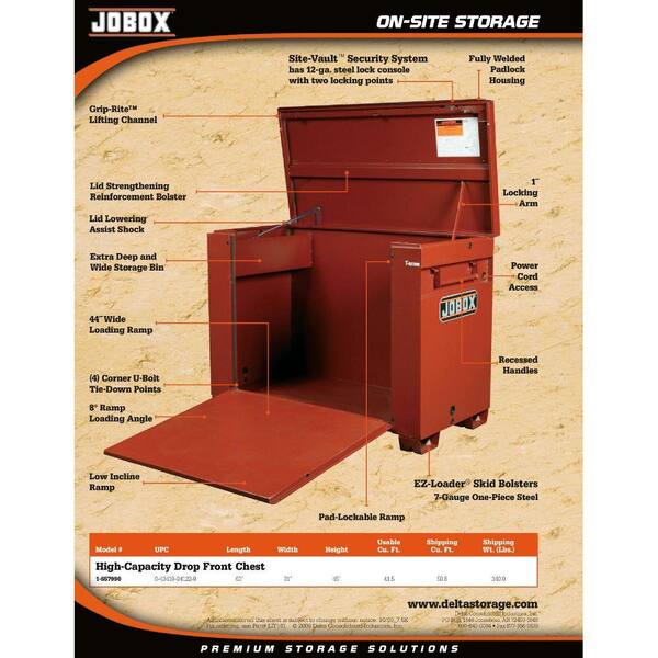 Jobox 1-657990 60 in. High-Capacity Drop-Front Chest