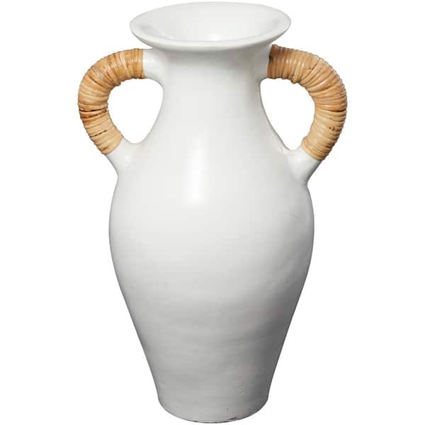 Litton Lane 21 in. White Jug Inspired Ceramic Decorative Vase with