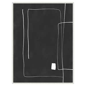 "Black and White 36" by Elena Ristova 1-Piece Floater Frame Giclee Abstract Canvas Art Print 42 in. x 32 in.