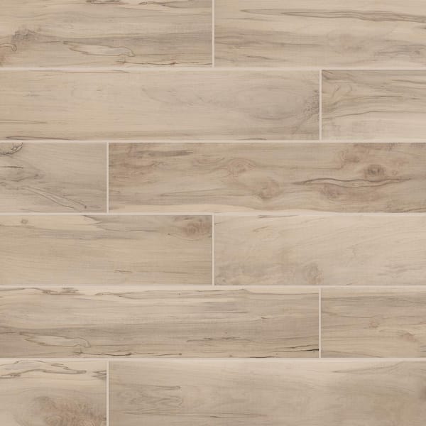 Florida Tile Home Collection Hickory Wood Beige 8 in. x 36 in. Porcelain Floor and Wall Tile (15.54 Sq. ft./Case)