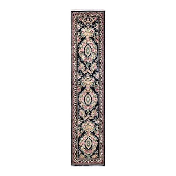 Solo Rugs Mogul One-of-a-Kind Traditional Black 2 ft. 8 in. x 12 ft. 5 in. Oriental Area Rug