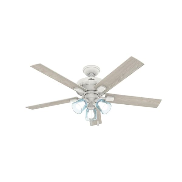 Indoor Matte White Ceiling Fan, Why Does My Hunter Ceiling Fan Light Flicker