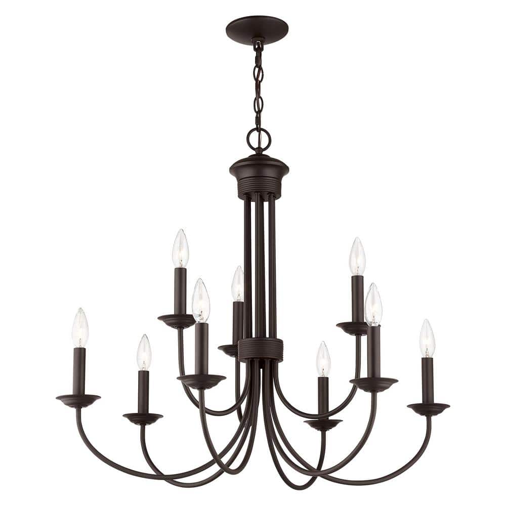Estate Bronze 9-Light Classic Steel Chandelier