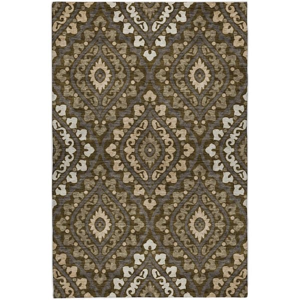 Dream Shag Premium Machine Washable Abstract ADS761 Fudge 5 ft. x 7 ft. 6 in. Area Rug