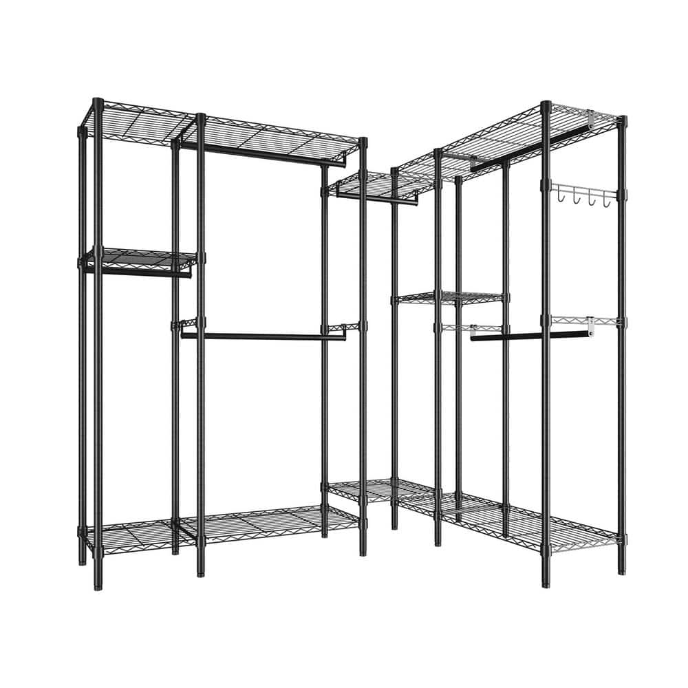 Karl home Black Iron Clothes Rack 76.78 in. W x 70.87 in. H ...