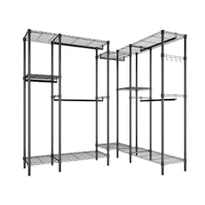 Black Iron Clothes Rack 76.78 in. W x 70.87 in. H