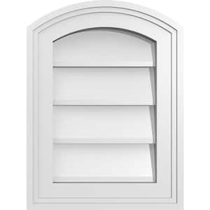 12 in. x 16 in. Arch Top Surface Mount PVC Gable Vent: Functional with Brickmould Frame