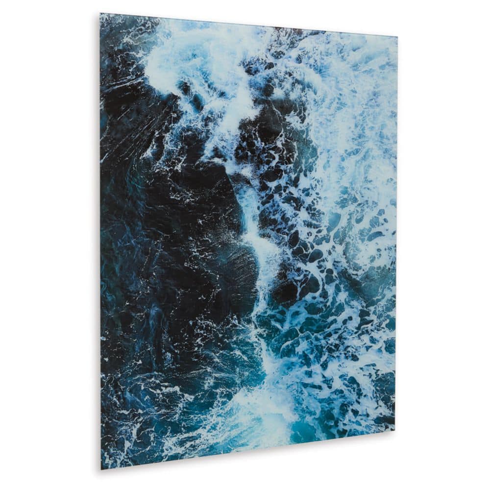 Turquoise Ocean Waves Glass Wall Art, 36" x 48"
